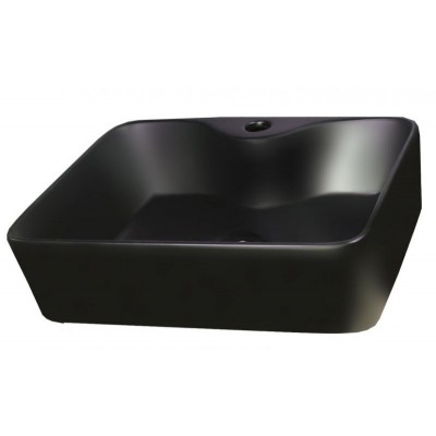 Gloria Dolce Επικαθήμενος Νιπτήρας Πορσελάνης 48.5x37.5cm Μαύρος (38-8025)