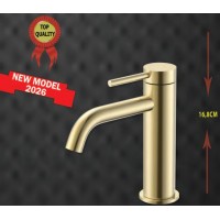 Gloria Gini Brushed Gold  ST/ST Αναμεικτική Μπαταρία Νιπτήρα Χρυσή (41-1001)