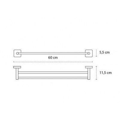 Karag Quattro Πετσετοκρεμάστρα Διπλή 60cm - 4262