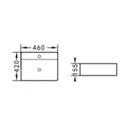 KLP Top Επικαθήμενος Νιπτήρας Πορσελάνης 46x42cm Λευκός 444913N