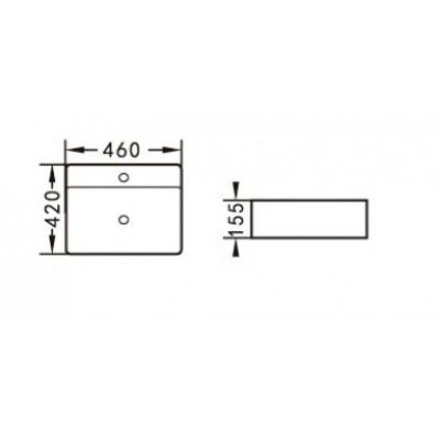 KLP Top Επικαθήμενος Νιπτήρας Πορσελάνης 46x42cm Λευκός 444913N