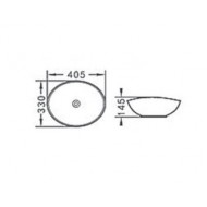 KLP Ring Επικαθήμενος Νιπτήρας Πορσελάνης 40.5x33cm Λευκός  444923