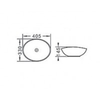 KLP Ring Επικαθήμενος Νιπτήρας Πορσελάνης 40.5x33cm Λευκός  444923