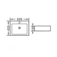 KLP Eros Επικαθήμενος Νιπτήρας Πορσελάνης 52x42cm Λευκός 444929N