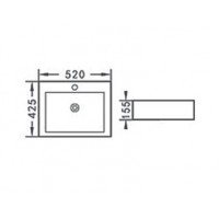 KLP Eros Επικαθήμενος Νιπτήρας Πορσελάνης 52x42cm Λευκός 444929N