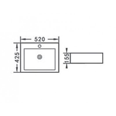 KLP Eros Επικαθήμενος Νιπτήρας Πορσελάνης 52x42cm Λευκός 444929N