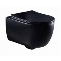 KLP Kea Λεκάνη Κρεμαστή Tornado με Slim Κάλυμμα Soft Close Μαύρη 49CM 444942MB