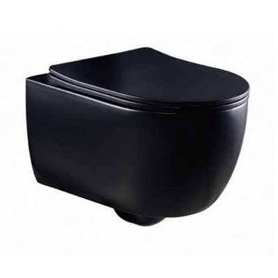 KLP Kea Λεκάνη Κρεμαστή Tornado με Slim Κάλυμμα Soft Close Μαύρη 49CM 444942MB