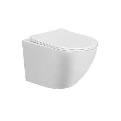 KLP Bora Λεκάνη Κρεμαστή Rimless με Slim Κάλυμμα Soft Close Λευκή 48.2CM 4450113
