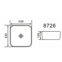 KLP Emma Επικαθήμενος Νιπτήρας Πορσελάνης 43,5x43,5cm Λευκός 448726