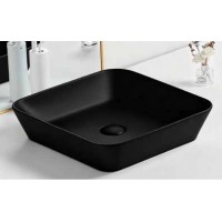KLP Emma Επικαθήμενος Νιπτήρας Πορσελάνης 43,5x43,5cm Μαύρος  448726MB