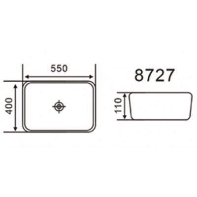 KLP Irma Επικαθήμενος Νιπτήρας Πορσελάνης 55x40cm Λευκός  448727