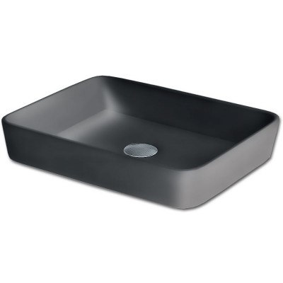 Gloria Lungo Como Επικαθήμενος Νιπτήρας Πορσελάνης 48.5x37.5cm Γκρι (47-2074)