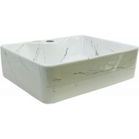 Gloria Dolce Marmo Επικαθήμενος Νιπτήρας Πορσελάνης 49x38x13cm Grey (55-8025)