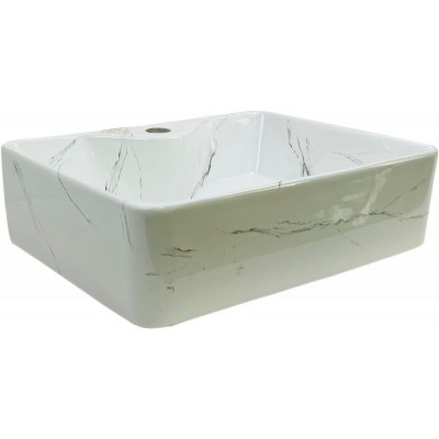 Gloria Dolce Marmo Επικαθήμενος Νιπτήρας Πορσελάνης 49x38x13cm Grey (55-8025)