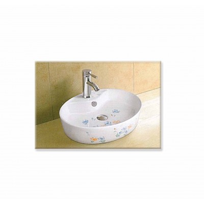 Gloria Decor Ovalina Επικαθήμενος Νιπτήρας Πορσελάνης 52x43cm Λευκός (17-8041)