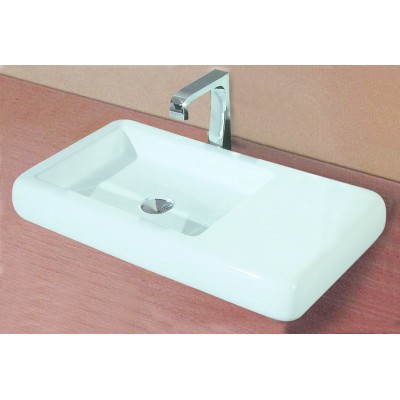 Gloria Kronos Ένθετος Νιπτήρας Πορσελάνης 66x35cm Λευκός (17-8201)