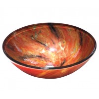 Gloria Dia Glass Επικαθήμενος Νιπτήρας Γυάλινος 42x42cm Πορτοκαλί (67-8003)