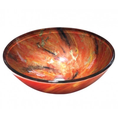 Gloria Dia Glass Επικαθήμενος Νιπτήρας Γυάλινος 42x42cm Πορτοκαλί (67-8003)