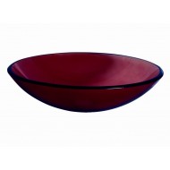 Gloria Frosted Επικαθήμενος Νιπτήρας Γυάλινος 42x42cm Κόκκινος (66-0012)