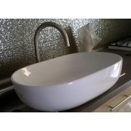 Gloria New Style Oval Επικαθήμενος Νιπτήρας Πορσελάνης 59x40.5cm Λευκός (11-0506)