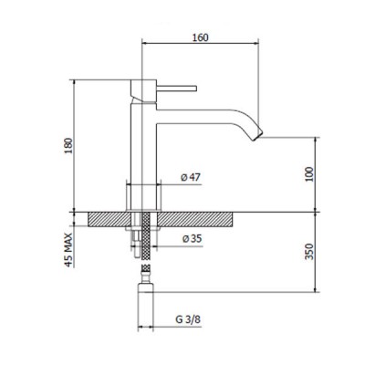 TEOREMA NEW JABIL TOTAL BLACK - Μπαταρία Νιπτήρα 6373332N