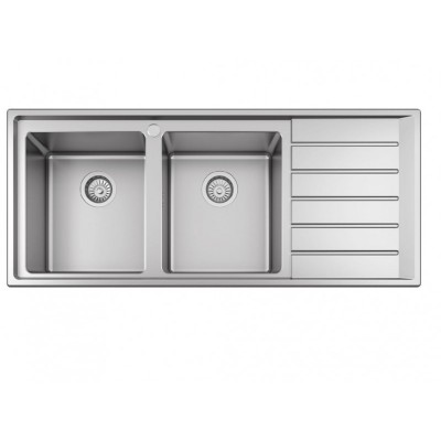 Karag BL 658 Ένθετος Νεροχύτης Inox Σατινέ 116x50cm Ασημί