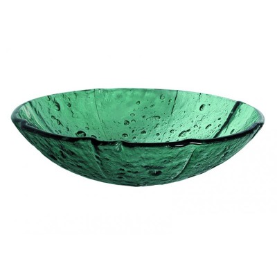 Gloria Trasparent Επικαθήμενος Νιπτήρας Γυάλινος 42x42cm Πράσινος (67-0023)