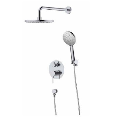 KLS Carla 690342 Σετ Μίκτης, Τηλέφωνο & Κεφαλή Μπαταρια Εντοιχισμου Ντους 2 Εξόδων Chrome