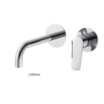 Kls Lux 690613 Σετ Μίκτης & Στόμιο Μπαταρια Εντοιχισμού Νιπτήρα 1 Εξόδου chrome