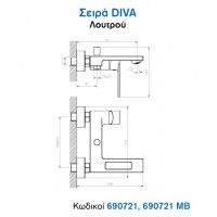 Kls Diva 690721 Μπαταρία Μπανιέρας Πλήρες Σετ Ασημί