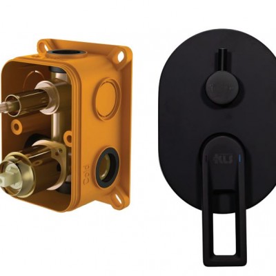 KLS Diva 690742MB Μίκτης Μπαταρίας Εντοιχισμού Ντουζιέρας 2 Εξόδων Black