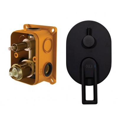 KLS Diva 690742MB Μίκτης Μπαταρίας Εντοιχισμού Ντουζιέρας 2 Εξόδων Black