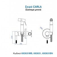 KLS Carla Black Matt Επιτοίχιο Σετ Μπιντέ 692631MB