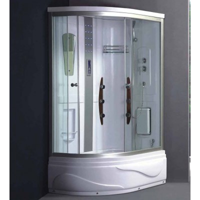 Gloria Gona Καμπίνα Ντουζιέρας Ημικυκλική με Συρόμενη Πόρτα και Υδρομασάζ 120x80x210cm Δεξιά Chrome (80-2103)