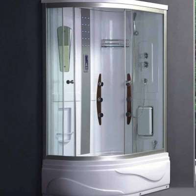 Gloria Gona Καμπίνα Ντουζιέρας Ημικυκλική με Συρόμενη Πόρτα και Υδρομασάζ 120x80x210cm Δεξιά Chrome (80-2103)