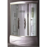 Gloria Gona Καμπίνα Μπανιέρας Ημικυκλική με Συρόμενη Πόρτα και Υδρομασάζ 120x80x210cm Αριστερή Chrome (80-2104)