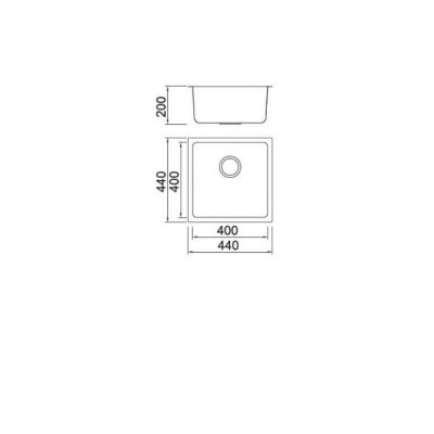 Karag BL 793 Υποκαθήμενος Νεροχύτης Inox Σατινέ 44x44cm Ασημί