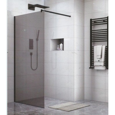 Gloria Panel Διαχωριστικό Ντουζιέρας 80x195cm Grey Black (80-1602)