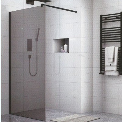 Gloria Panel Διαχωριστικό Ντουζιέρας 80x195cm Grey Black (80-1602)