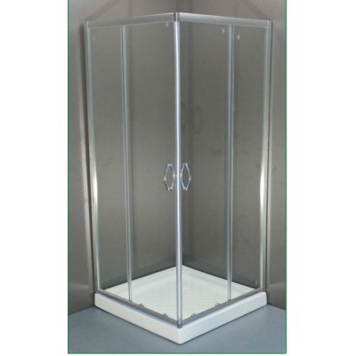 Gloria Ascot Καμπίνα Ντουζιέρας με Συρόμενη Πόρτα 90x90x180cm Clear Glass Chrome (90-1940)