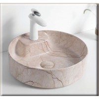 Gloria Mambo Επικαθήμενος Νιπτήρας Πορσελάνης 41x41cm Μπεζ (83-8537)