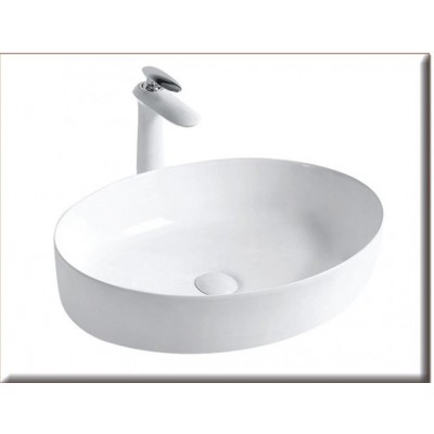 Gloria Revon Επικαθήμενος Νιπτήρας Πορσελάνης 55x41cm Λευκός (83-8586)