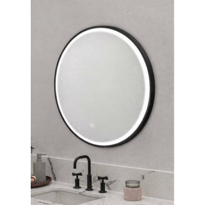 Kolossos Rotondo Black Φ80cm Καθρέπτης Μπάνιου με LED 878892