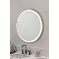 Kolossos Rotondo Brushed Gold Φ60cm Καθρέπτης Μπάνιου με LED 876693