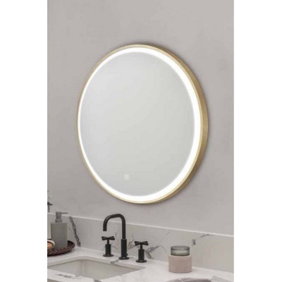 Kolossos Rotondo Brushed Gold Φ60cm Καθρέπτης Μπάνιου με LED 876693