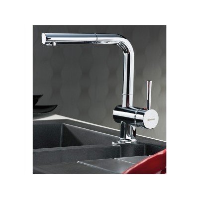 Pyramis Elegant Aladia Μπαταρία Κουζίνας Πάγκου με Ντουζ και Σπιράλ Chrome 096700201