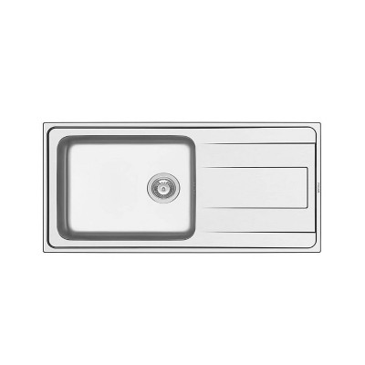 Pyramis Alea 1B 1D Plus Ένθετος Νεροχύτης Inox Σατινέ 100x50cm Ασημί 107159101