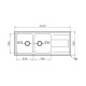 Pyramis Alea 2B 1D Ένθετος Νεροχύτης Inox Σατινέ 116x50cm Ασημί 107155101