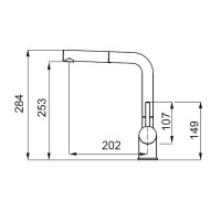 Elleci Aluna Plus Ψηλή Μπαταρία Κουζίνας Πάγκου Inox Με Αποσπώμενο Ντουζ